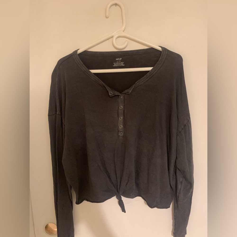 AERIE Button up Tied Sweater